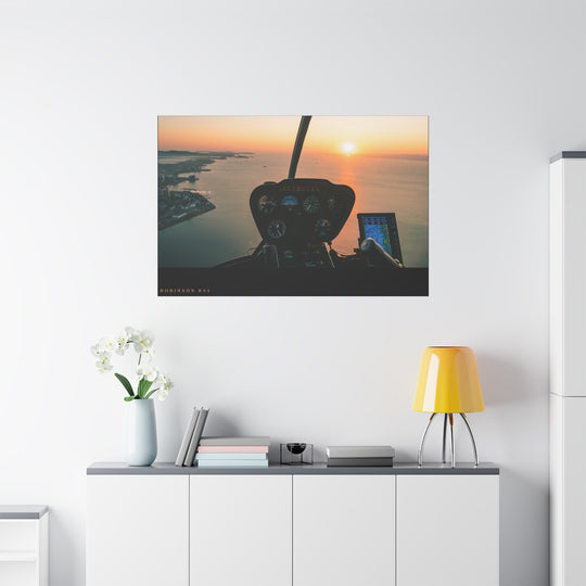 Robinson R44 Sunset– Aviation Canvas Wall Art | Pilot & Airport Artwork