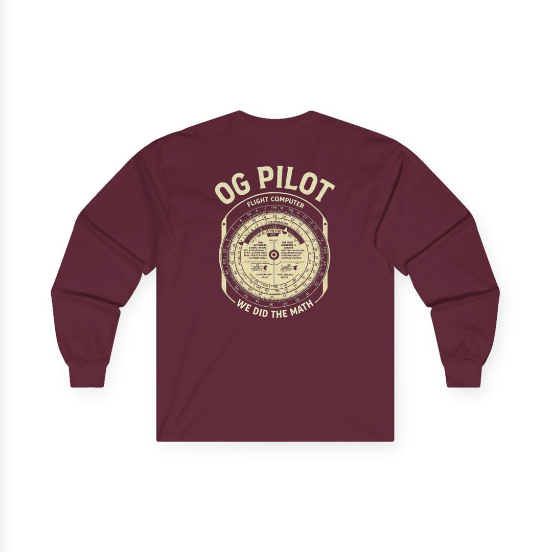 OG Pilot Vintage Flight Computer Aviation Long Sleeve T-Shirt