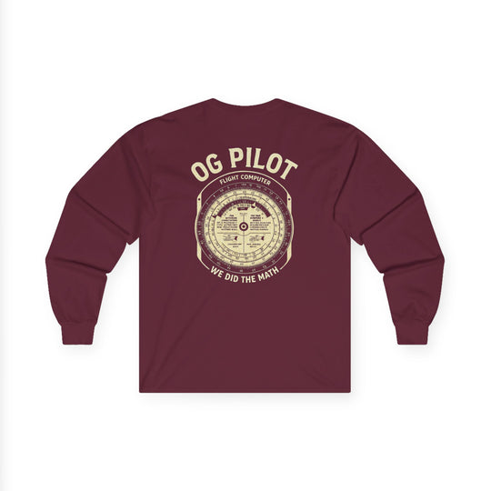 OG Pilot Vintage Flight Computer Aviation Long Sleeve T-Shirt