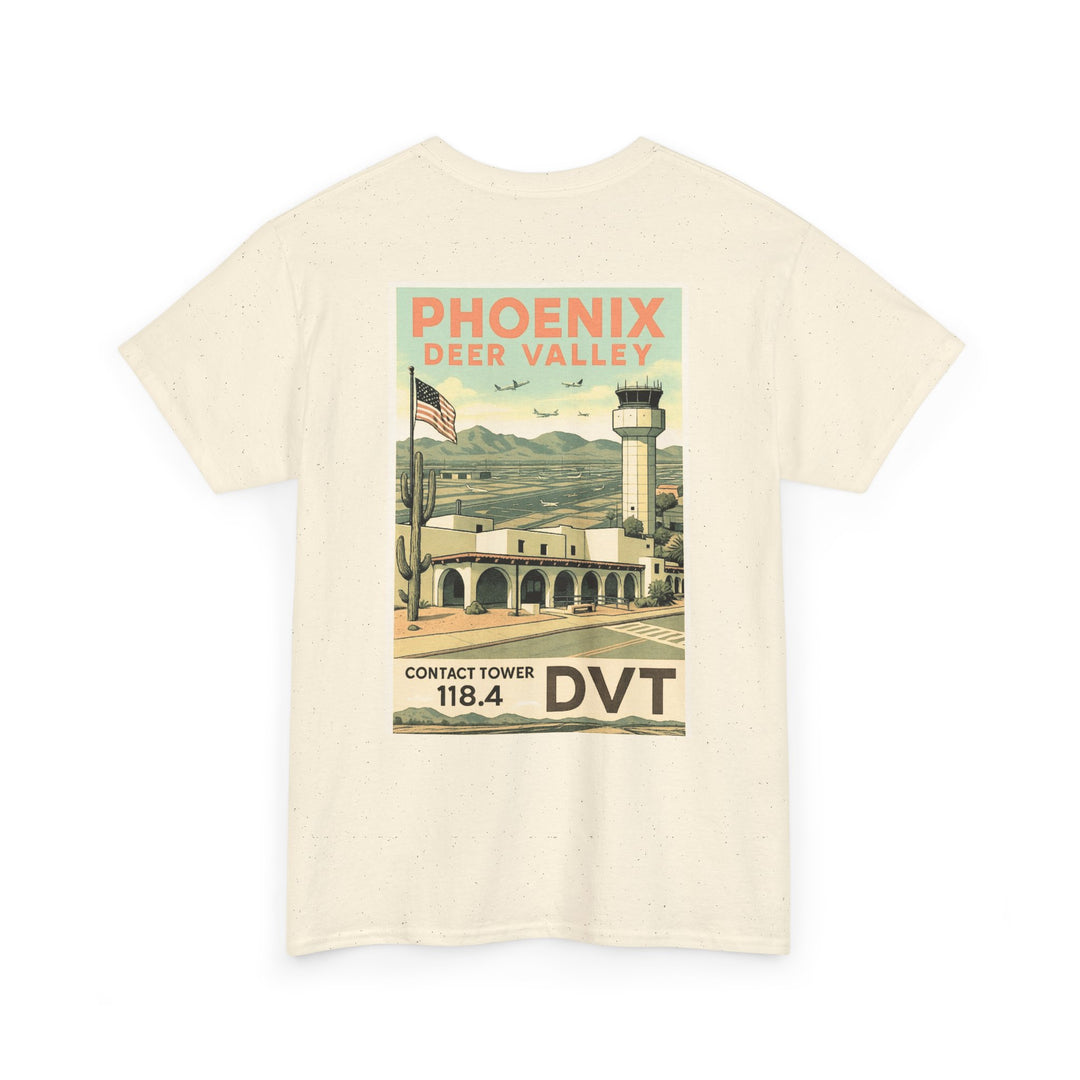 Phoenix Deer Valley Airport Aviation Graphic T-Shirt – Retro Poster