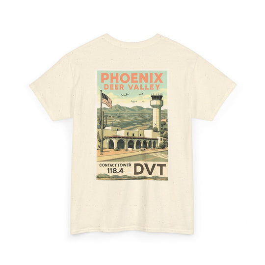 Phoenix Deer Valley Airport Aviation Graphic T-Shirt – Retro Poster