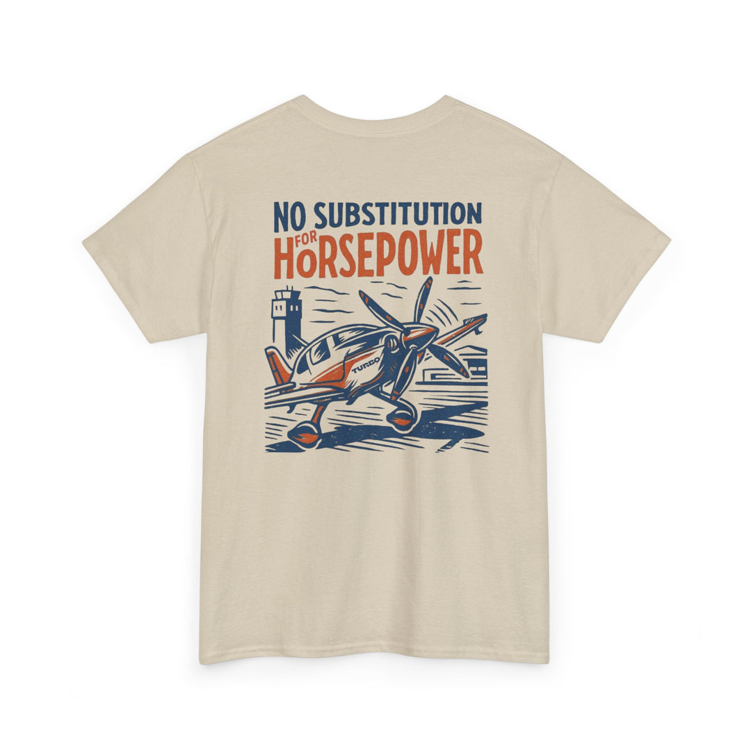No Substitution for Horsepower Aviation Graphic T-Shirt