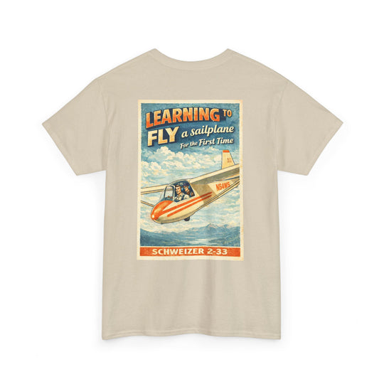 Vintage Aviation Graphic T-Shirt – “Learning to Fly” Sailplane