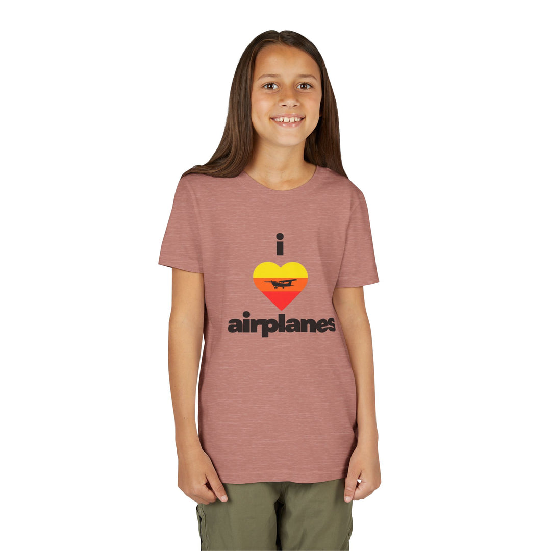 I Love Airplanes Youth T-Shirt
