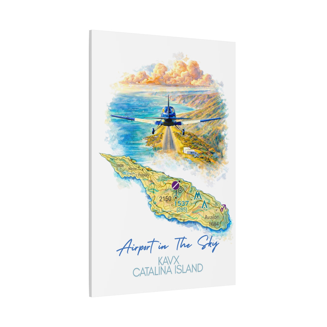 Catalina Island KAVX “Airport in the Sky” – Aviation Canvas Wall Art | Pilot & Airport Artwork