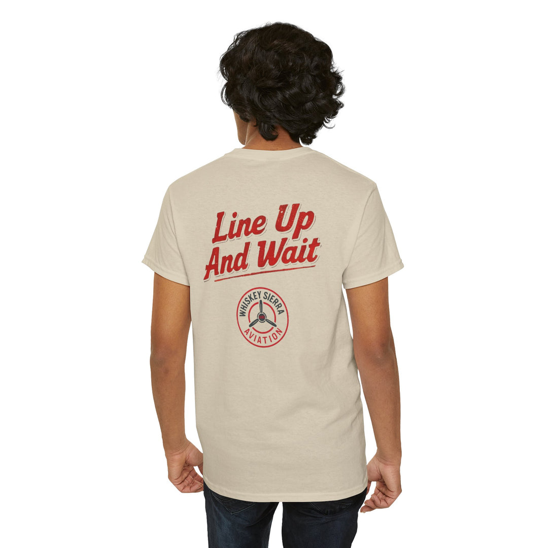Line Up and Wait – Aviation Graphic Tee