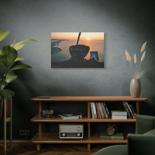 Robinson R44 Sunset– Aviation Canvas Wall Art | Pilot & Airport Artwork