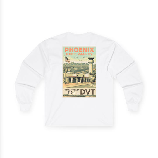 Phoenix Deer Valley Airport Aviation Long Sleeve T-Shirt – Retro Poster
