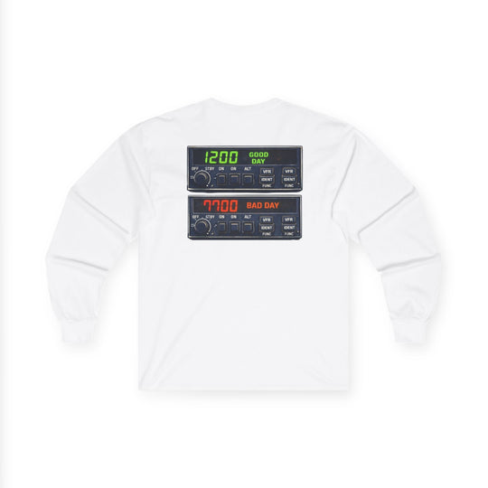 Transponder Aviation Long Sleeve T-Shirt – 1200 Good Day / 7700 Bad Day