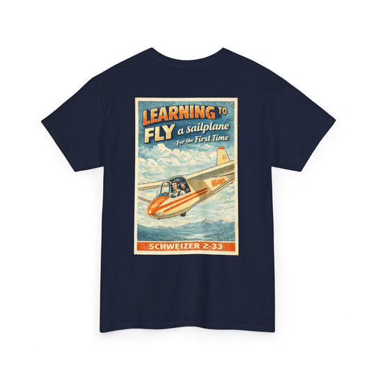 Vintage Aviation Graphic T-Shirt – “Learning to Fly” Sailplane