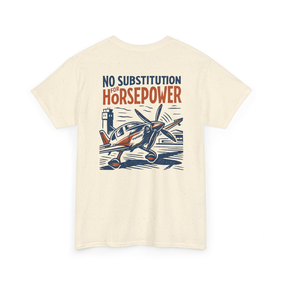 No Substitution for Horsepower Aviation Graphic T-Shirt