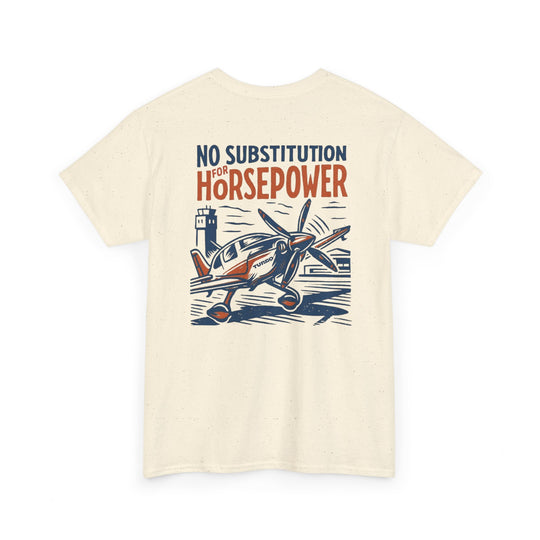 No Substitution for Horsepower Aviation Graphic T-Shirt