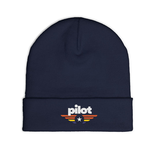 Pilot Embroidered Pilot Beanie - Vintage Wings Aviation Hat