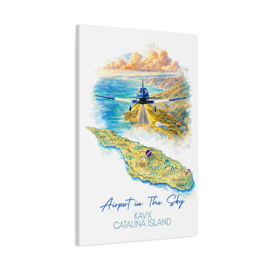 Catalina Island KAVX “Airport in the Sky” – Aviation Canvas Wall Art | Pilot & Airport Artwork
