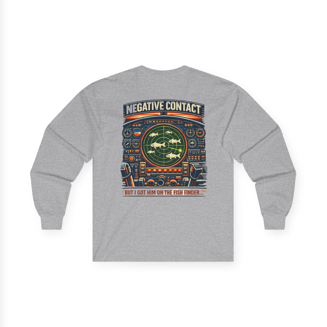 Aviation Humor Long Sleeve T-Shirt – Radar “Negative Contact” Fish Finder